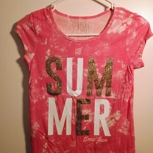 SO Pink Tie-Dye Glitter 'SUMMER' Tee